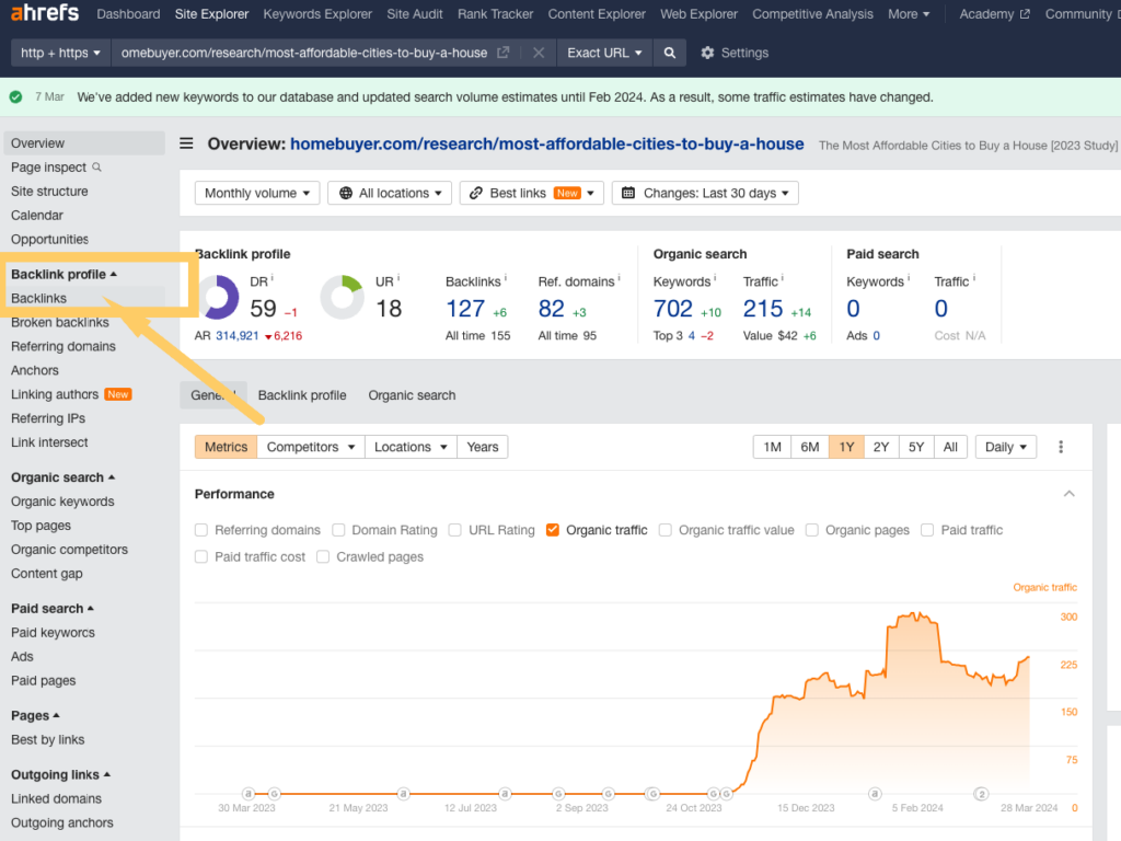 ahrefs backlinks search