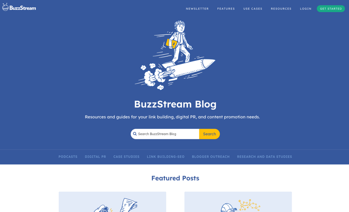 buzzstream new blog home
