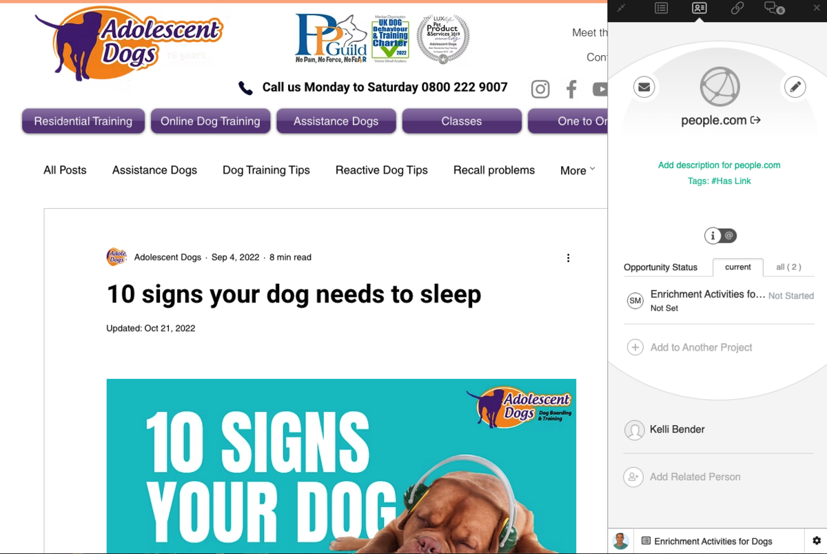 Dogs website and buzzmarker