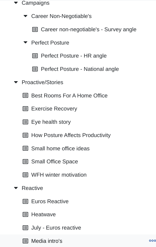 projects in buzzstream
