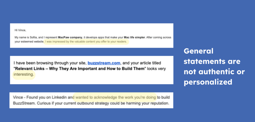 not genuine outreach