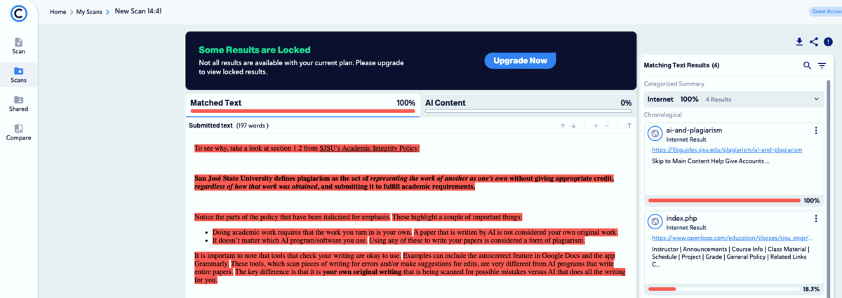 copy leaks correctly identified