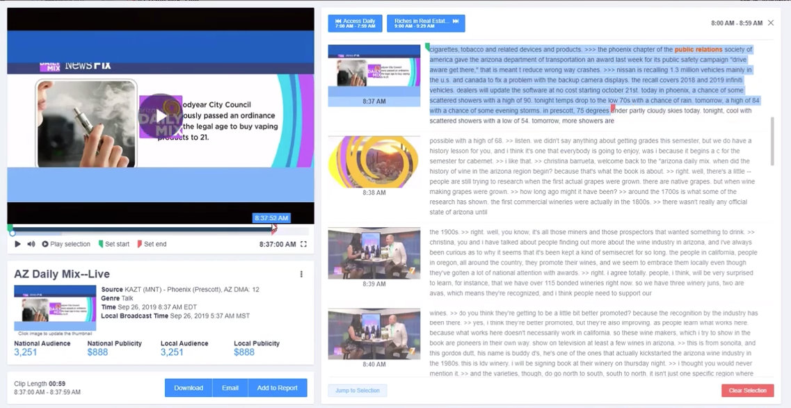 edit clips on critical mention