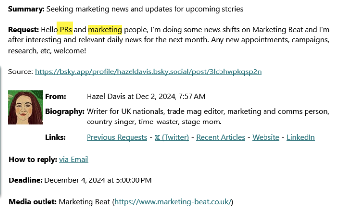 Keywords pointed out on a request from dot star