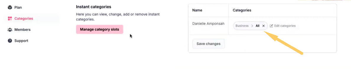 setting up categories