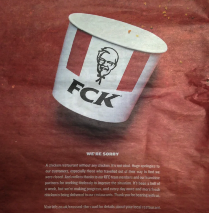FCK ad from kfc