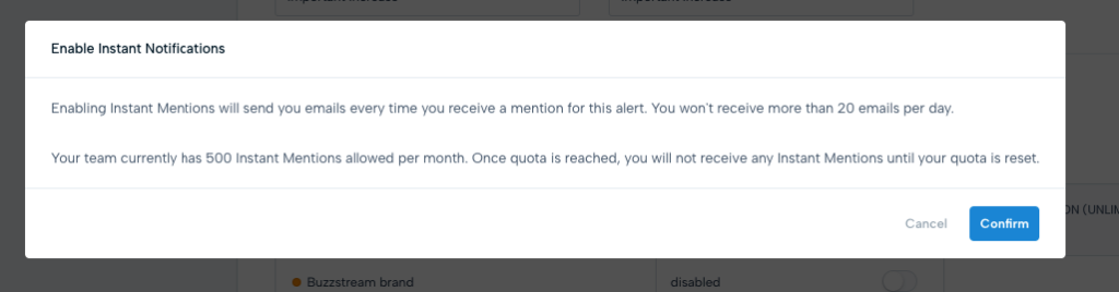 instant mentions on Mention