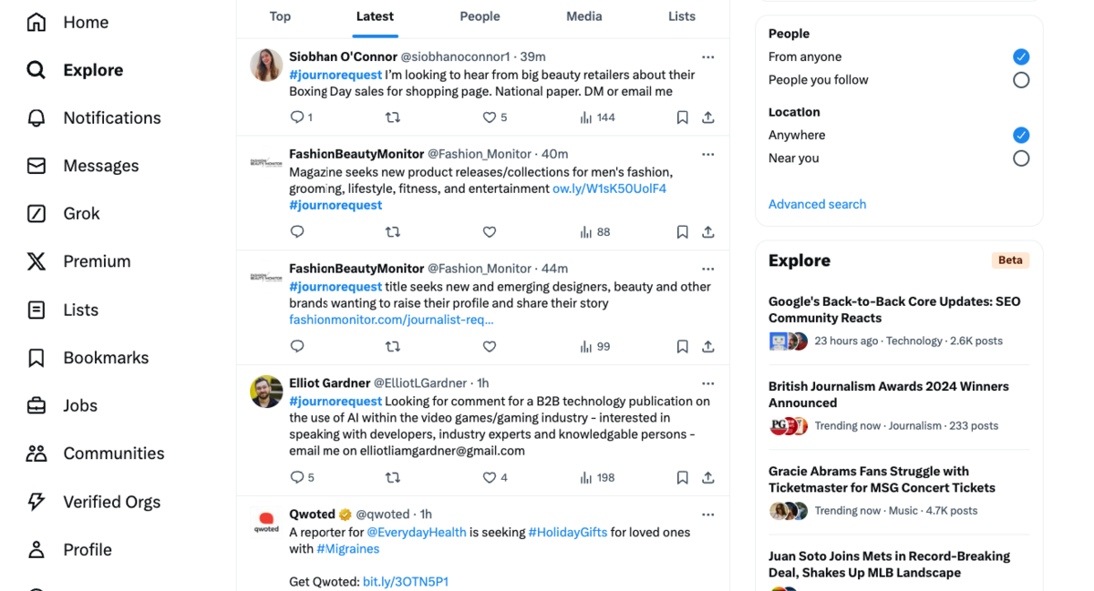 twitter journorequests