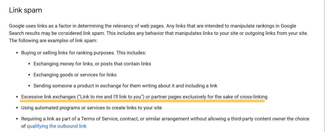google's link spam guidelines