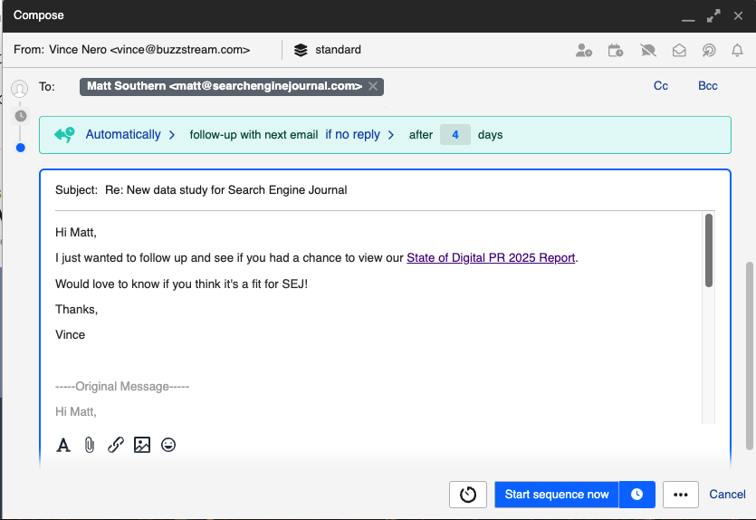 emailing matt southern on
