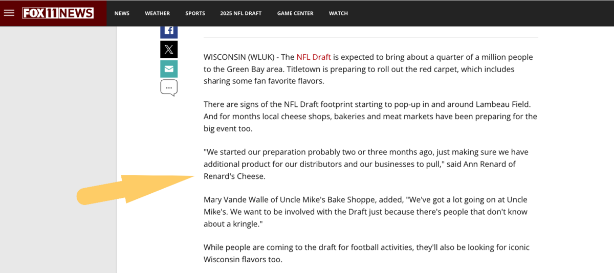 renard's cheese mention