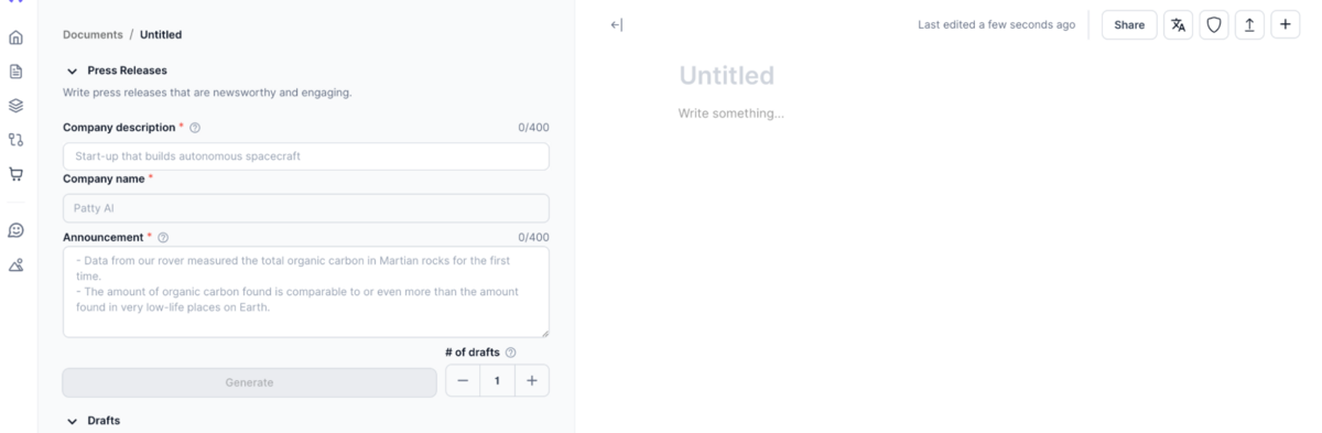 Press release writer
