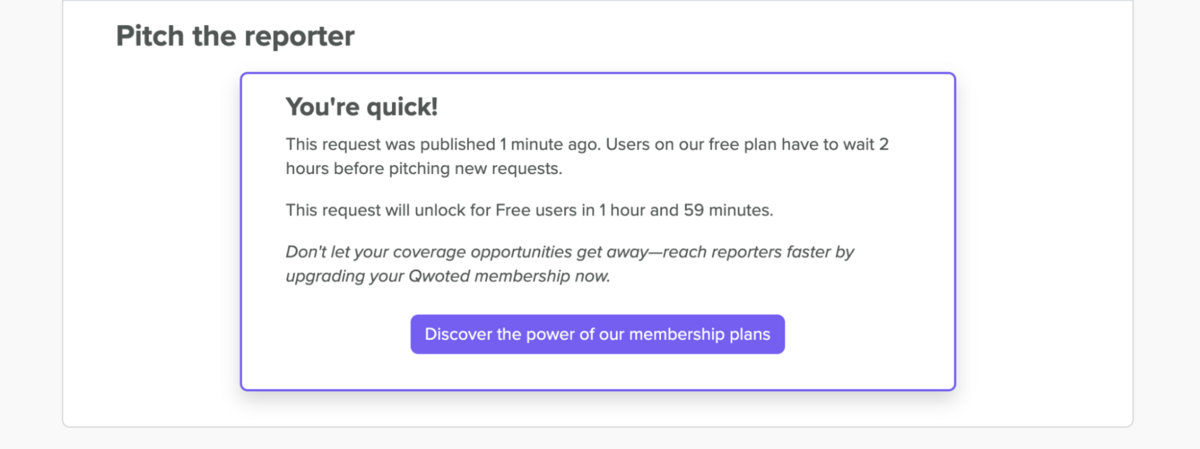 too quick to pitch on qwoted example