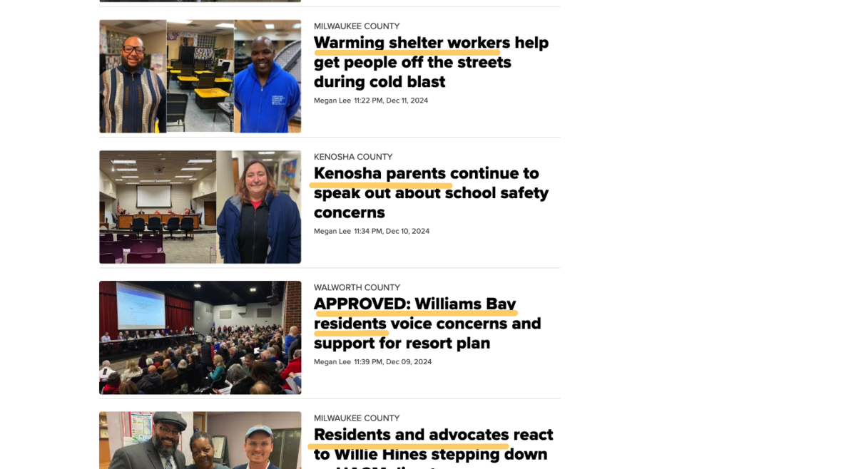 warming shelter workers, kenosha parents, residents