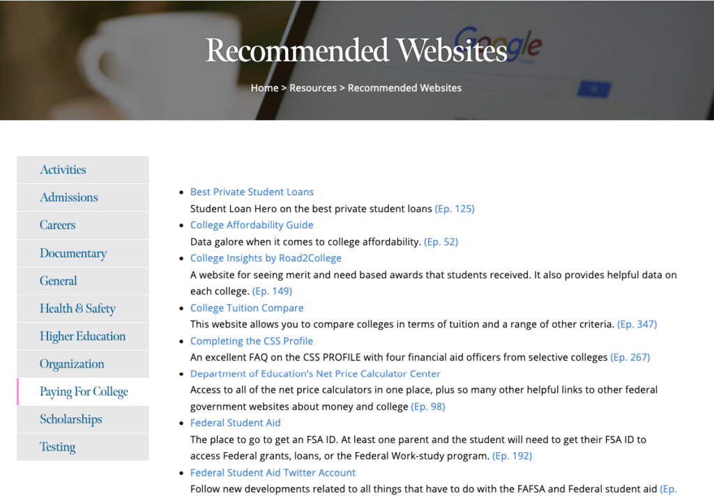 resource page example