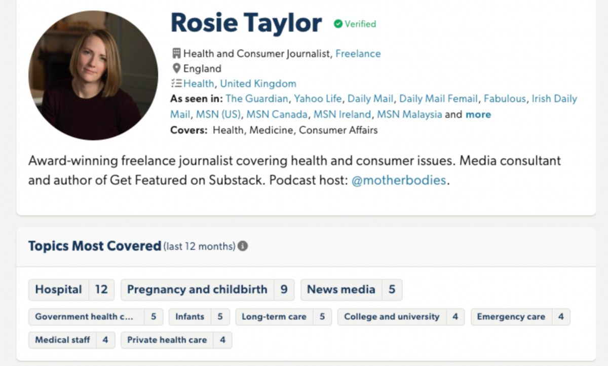 rosie taylors muck rack profile