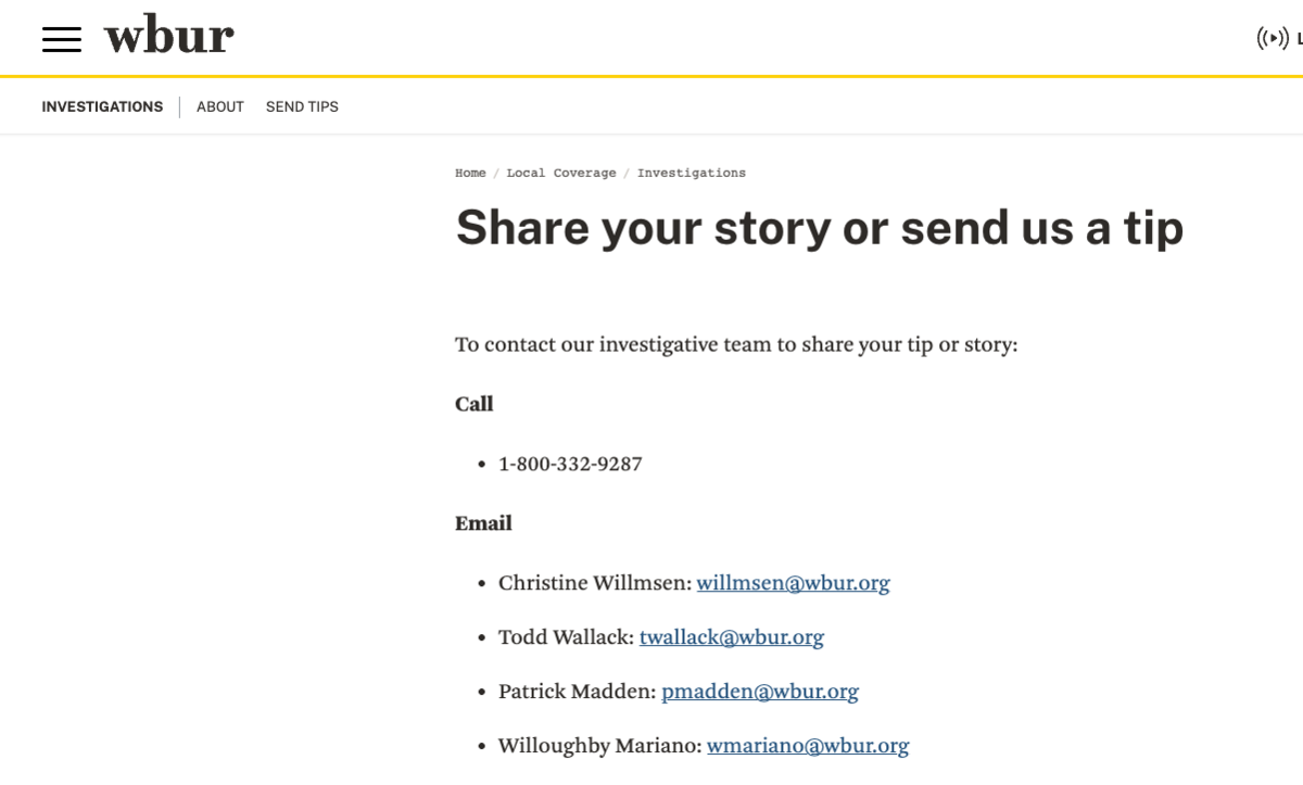 wbur - share your story or send us a tip