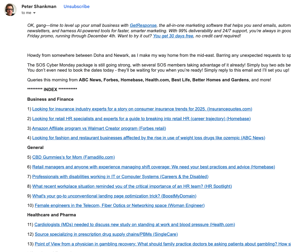 peter shankman email