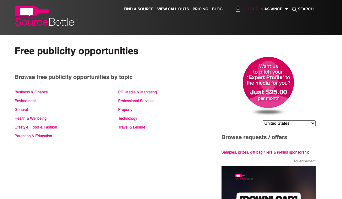 sourcebottle categories