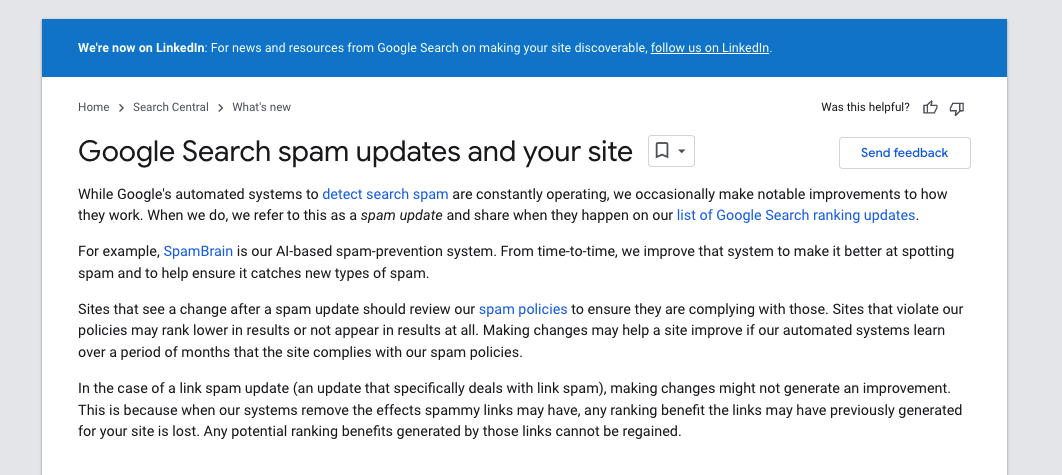 google search spam updates and your site