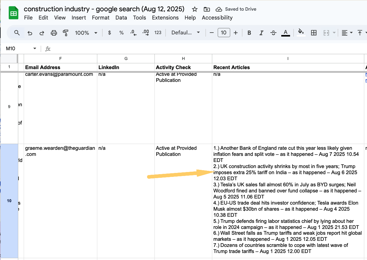 tariffs not construction