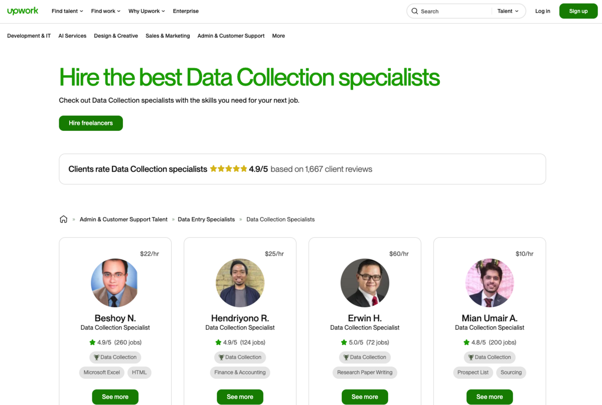 how to hire the best data collection specialists