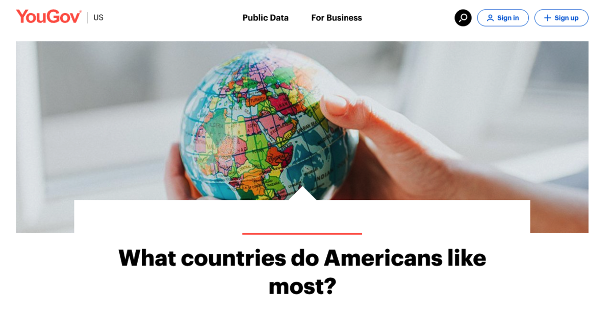 what countries do americans like most
