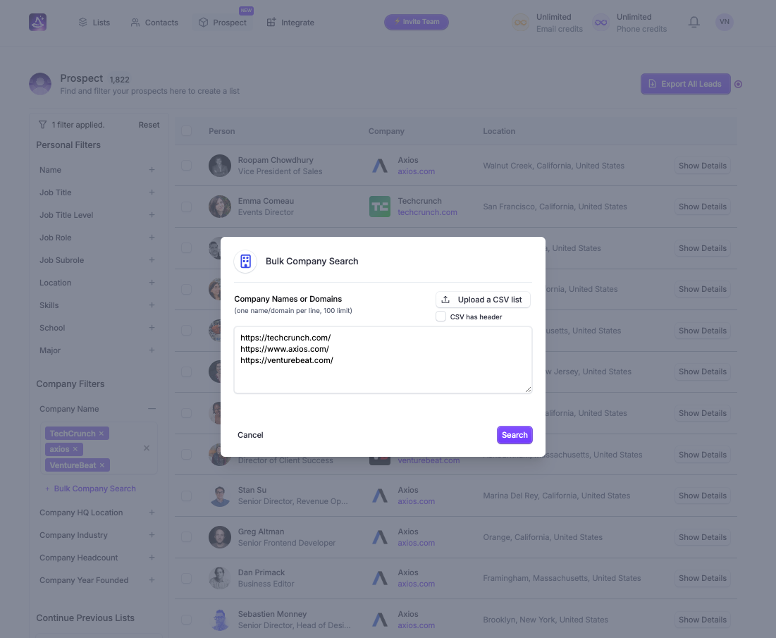 wiza's free email lookup