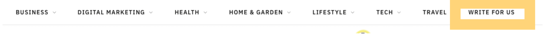 write for us appears right in the navigation