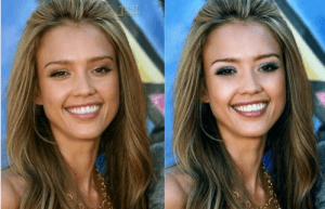 Jessica Alba avant et après Photoshop (Cliquez pour agrandir)