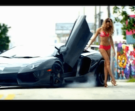 Lamborghini Aventador et Anges Victoria's Secret en lingerie